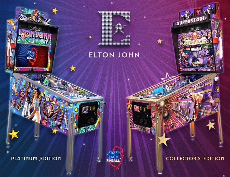 Flipper Elton John Jersey Jack Pinball Cabinets