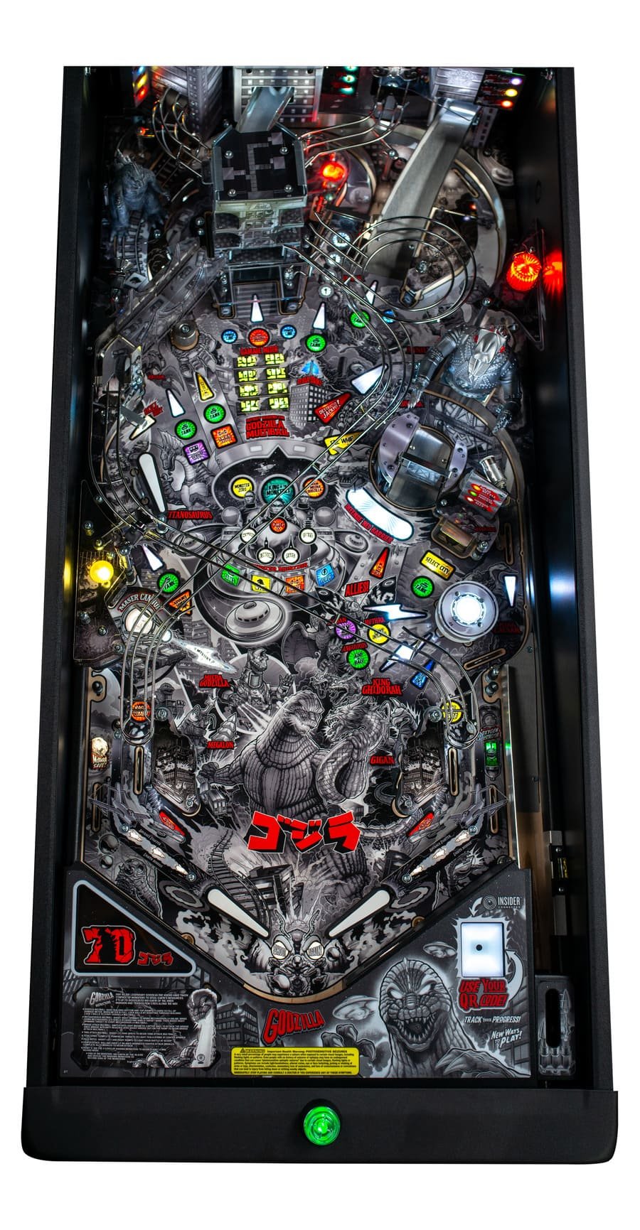 Flipper Godzilla 70th anniversary Stern Pinball Playfield